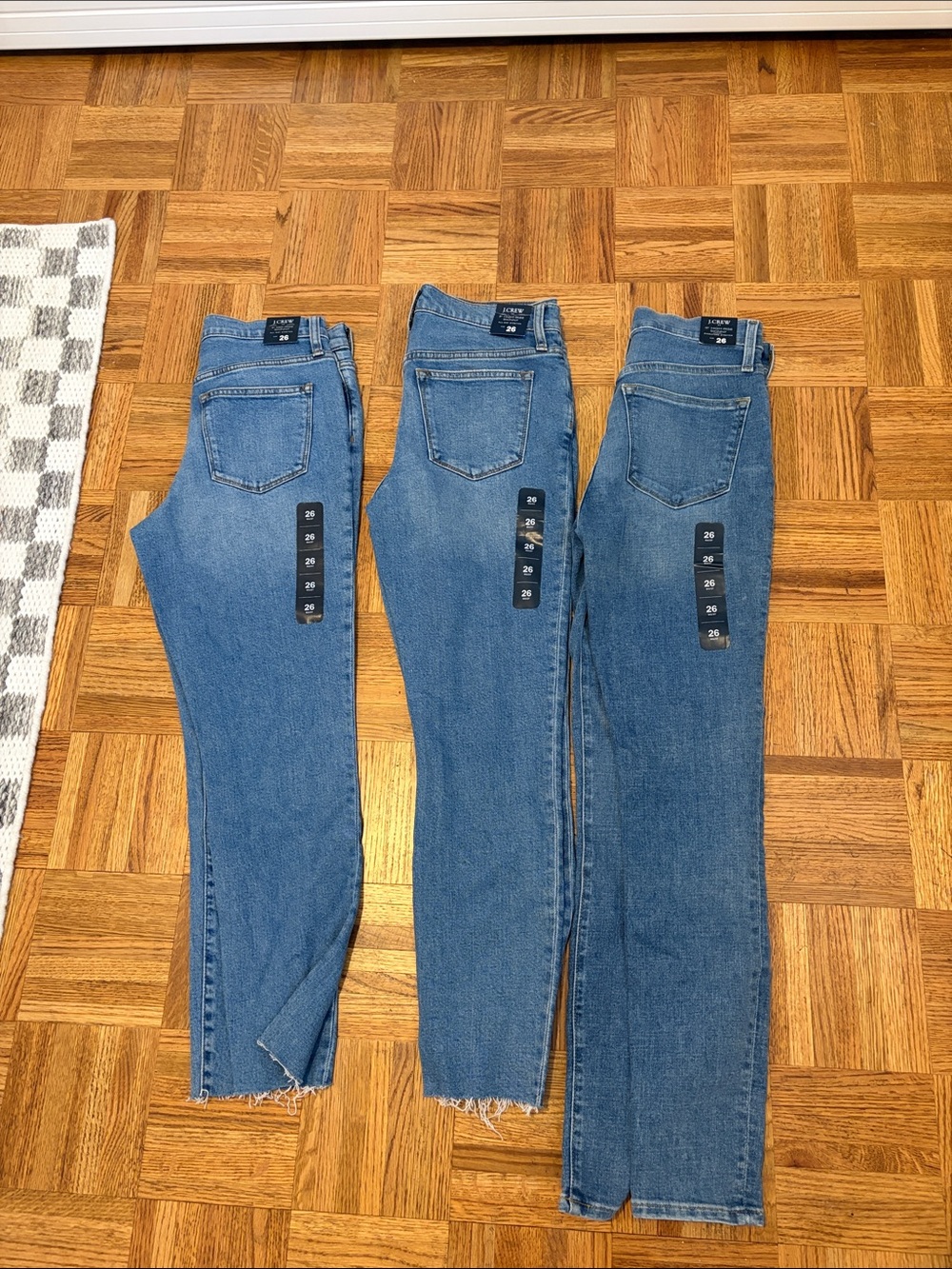 J. Crew Three-Pack Ankle-Length Jeans in Medium Blue